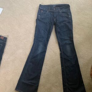 Hudson boot cut jeans.